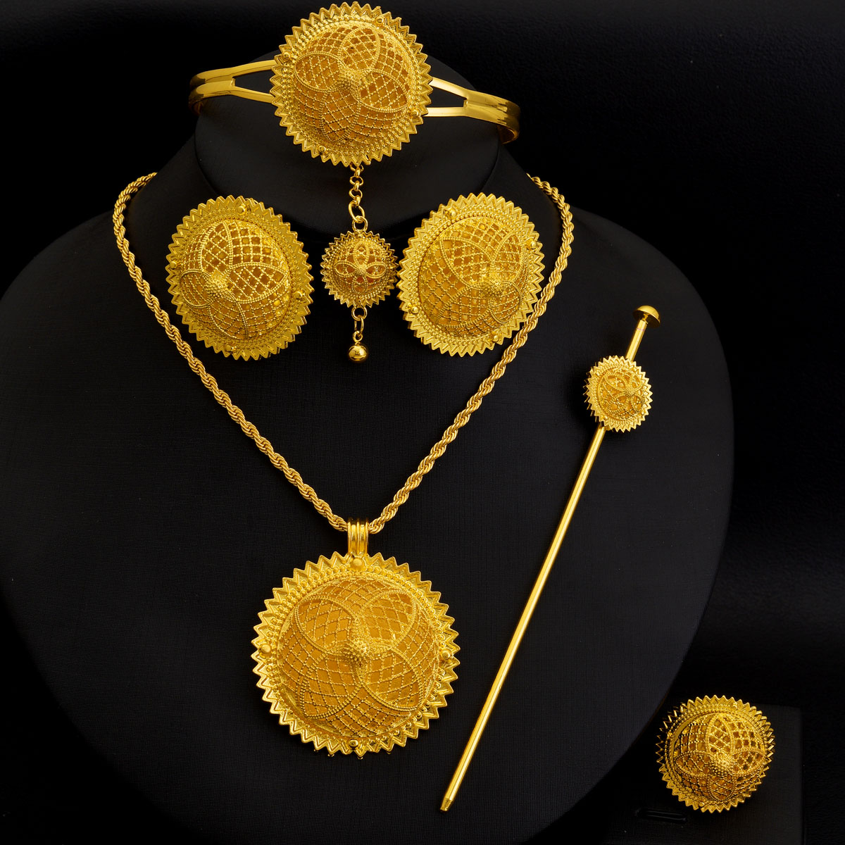 Ethnic Fashion In Dubai - Afrika Dubai Goldene Farbe Schmuck Set