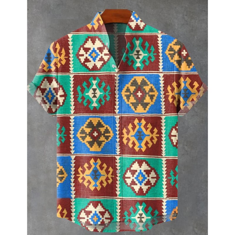 Retro-Herren-Leinenhemd mit et – Fashion Ethnic Wear For Men Bewertung und Preis